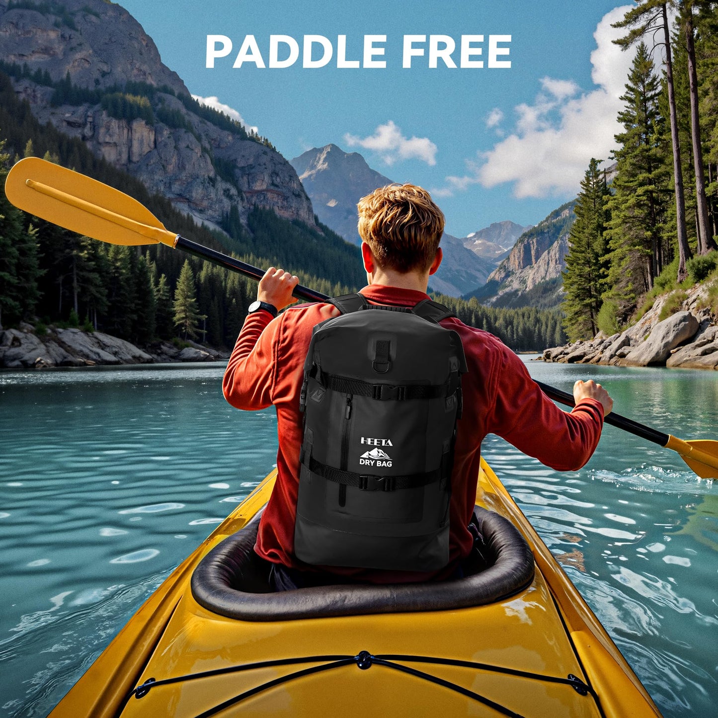 40L Waterproof Roll-Top Dry Bag Backpack for Hiking and Water Sports