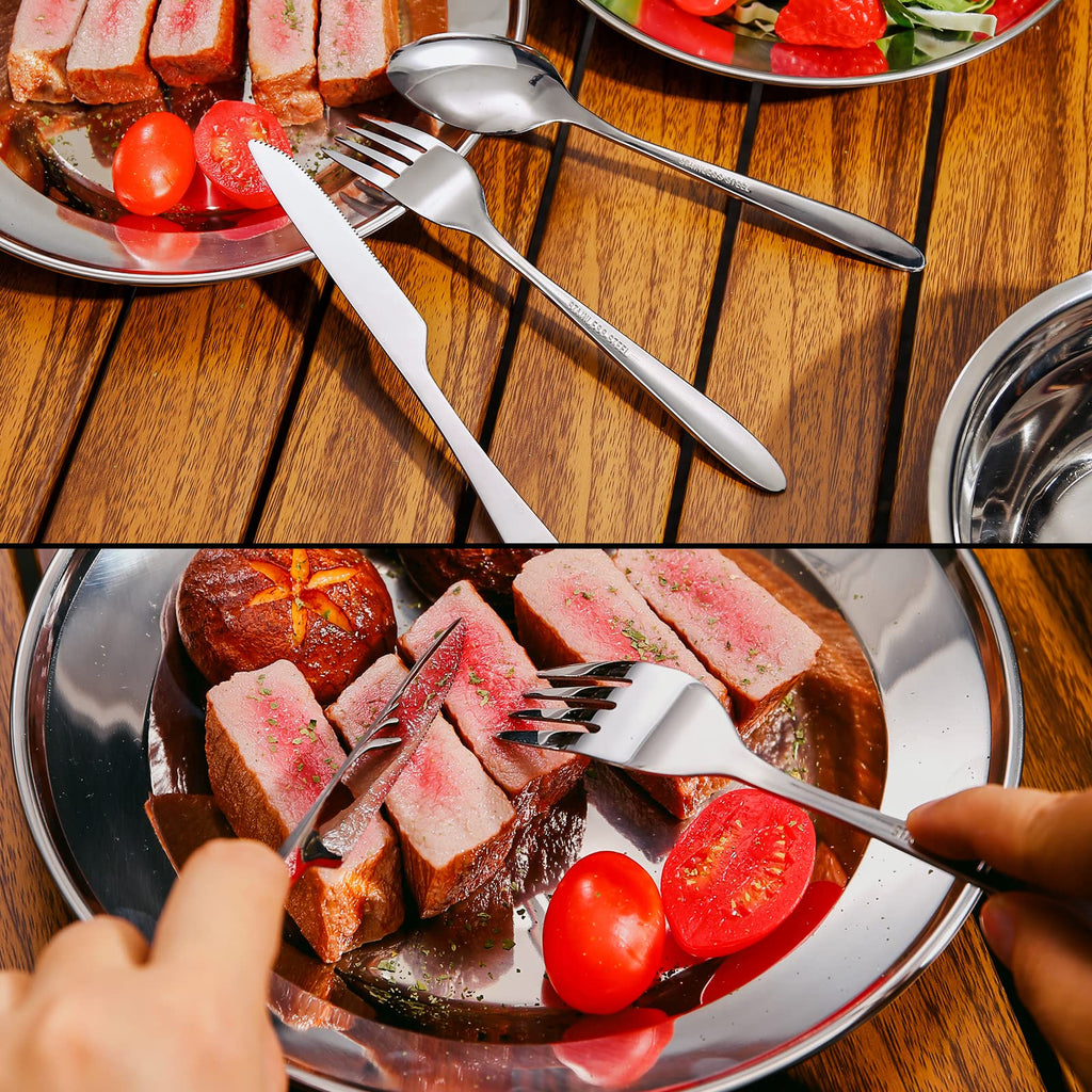 29-Piece Stainless Steel Camping Mess Kit with Tableware Set