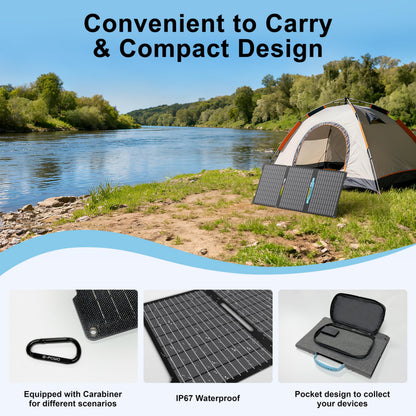 Foldable Waterproof Portable Solar Panel Charger for Camping and Off-Grid Use
