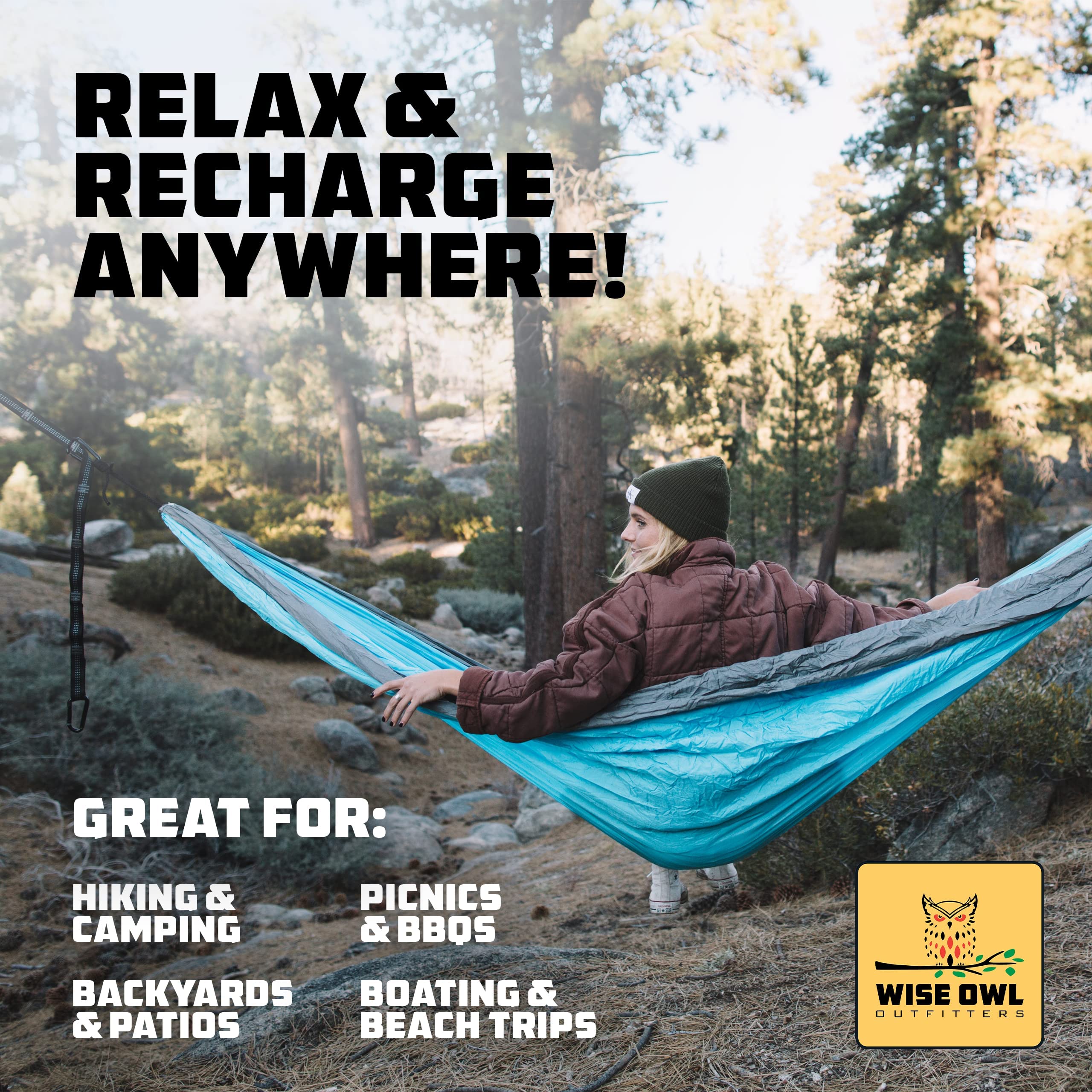 Heavy-Duty Portable Camping Hammock with Tree Straps