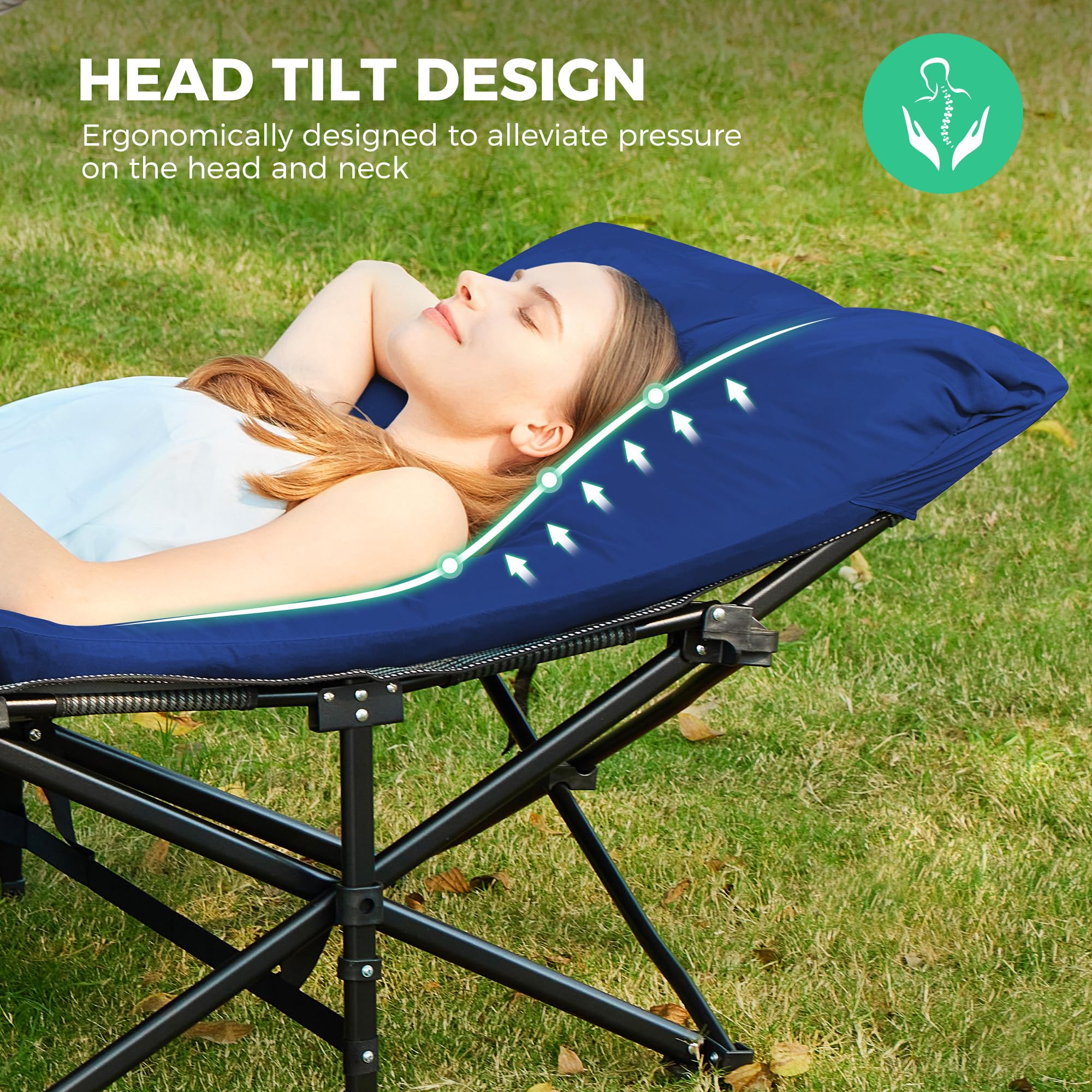 28-Inch Extra-Wide Folding Camping Cot with Mattress