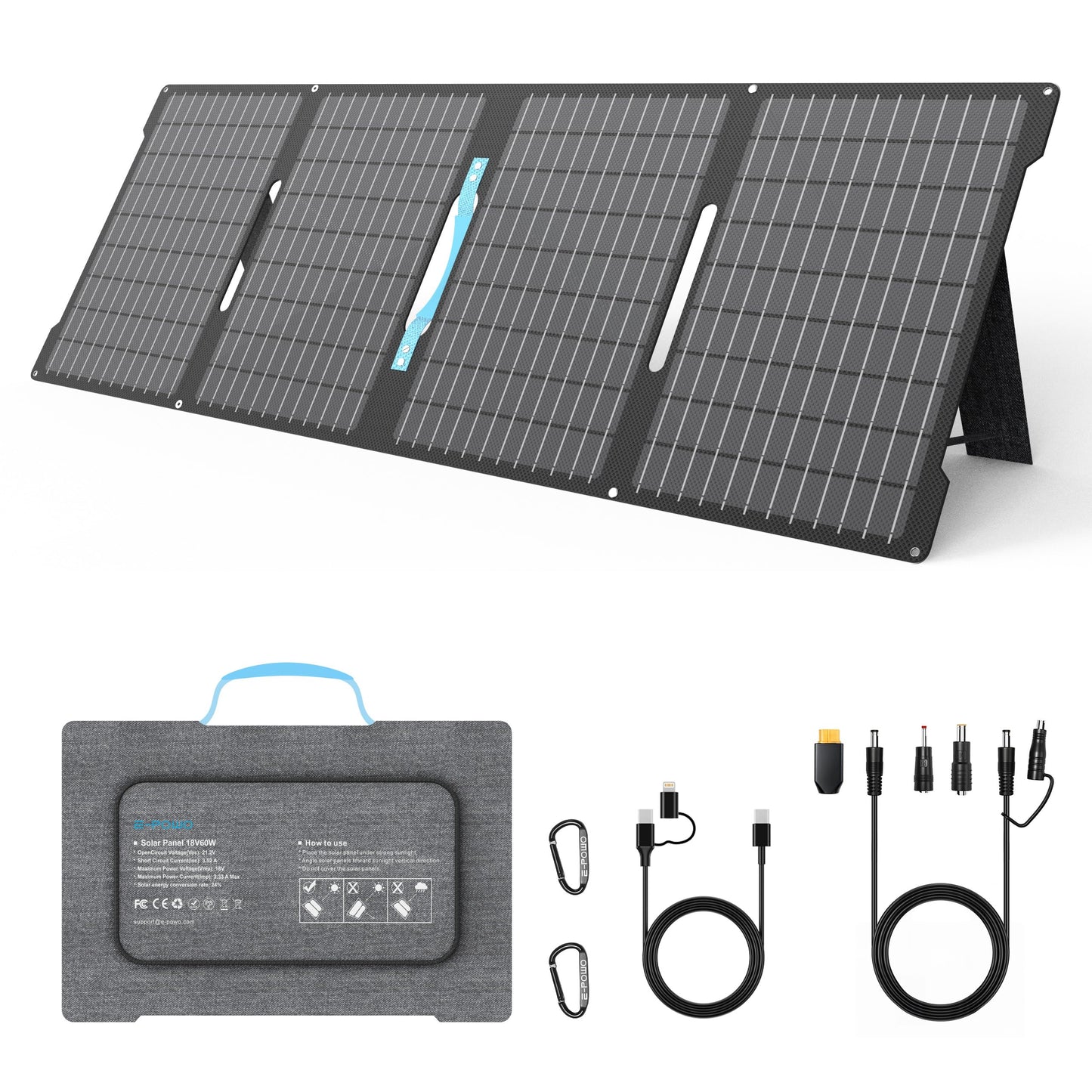Foldable Waterproof Portable Solar Panel Charger for Camping and Off-Grid Use